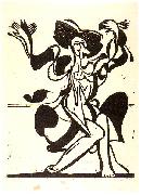 Ernst Ludwig Kirchner Dancing Mary Wigman - Woodcut Sweden oil painting artist